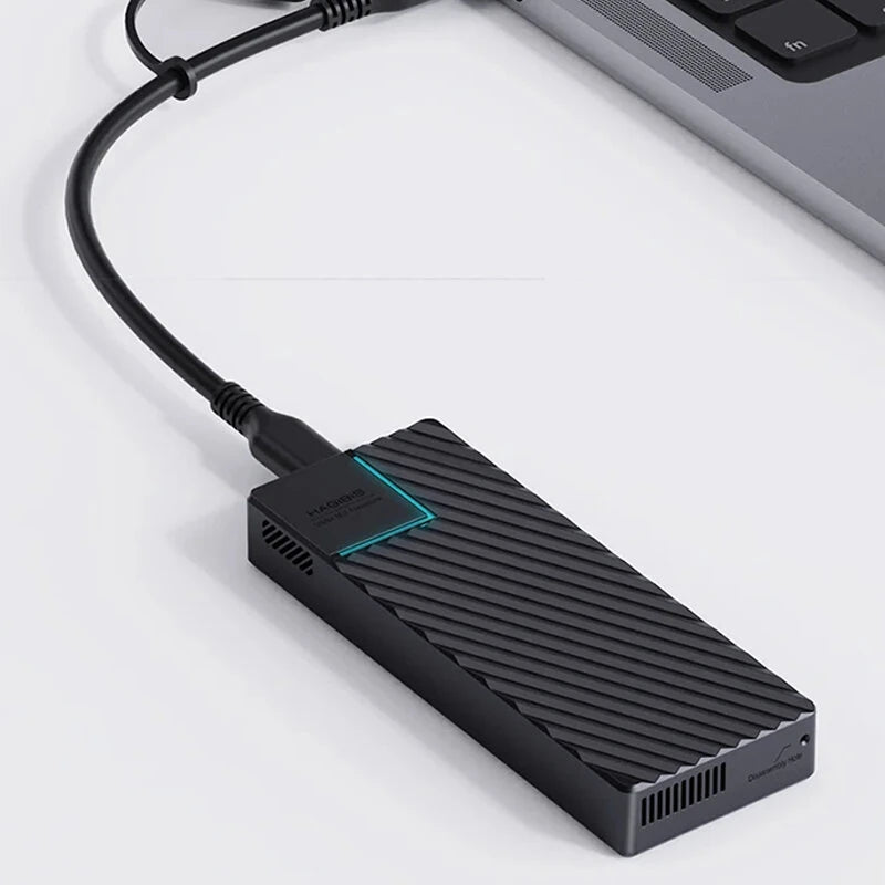 Hagibis XL-UD1101 USB 4.0 40Gbps M.2 NVMe SSD Enclosure Compatible with Thunderbolt 4/3 USB 3.2/3.1/3.0 ASM2464 Built-in Cooling Fan External Hard Drive Case