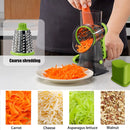 Multi-functional Hand Crank Rotary Slicer Vegetable Cutter Handheld Rotary Cheese Grater Cutter Round Mandoline with Handle Vegetable Slicer Carrot Cutter Nut Grinder
