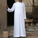 INCERUN Men Jubba Thobe Solid Color Long Sleeve Fashion Thin Robes Kaftan Stand Collar Islamic Arabic Men Caftan S-5XL