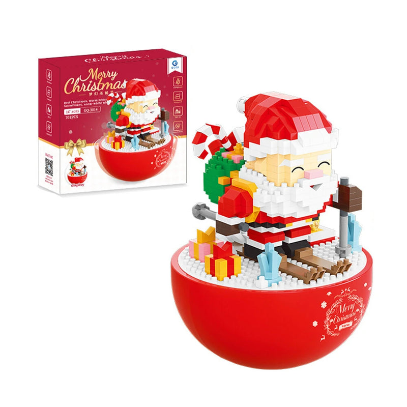 GQ 3014 701Pcs Santa Claus Tumbler DIY Building Blocks Assembly Kit Creative Ornaments Christmas Gift for Children