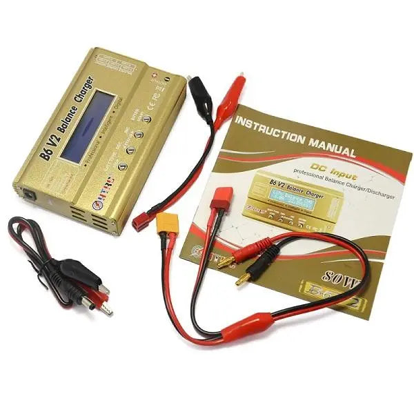 HTRC B6 V2 80W 6A Digital RC Battery Balance Charger Discharger for LiPo Battery LiHV Battery