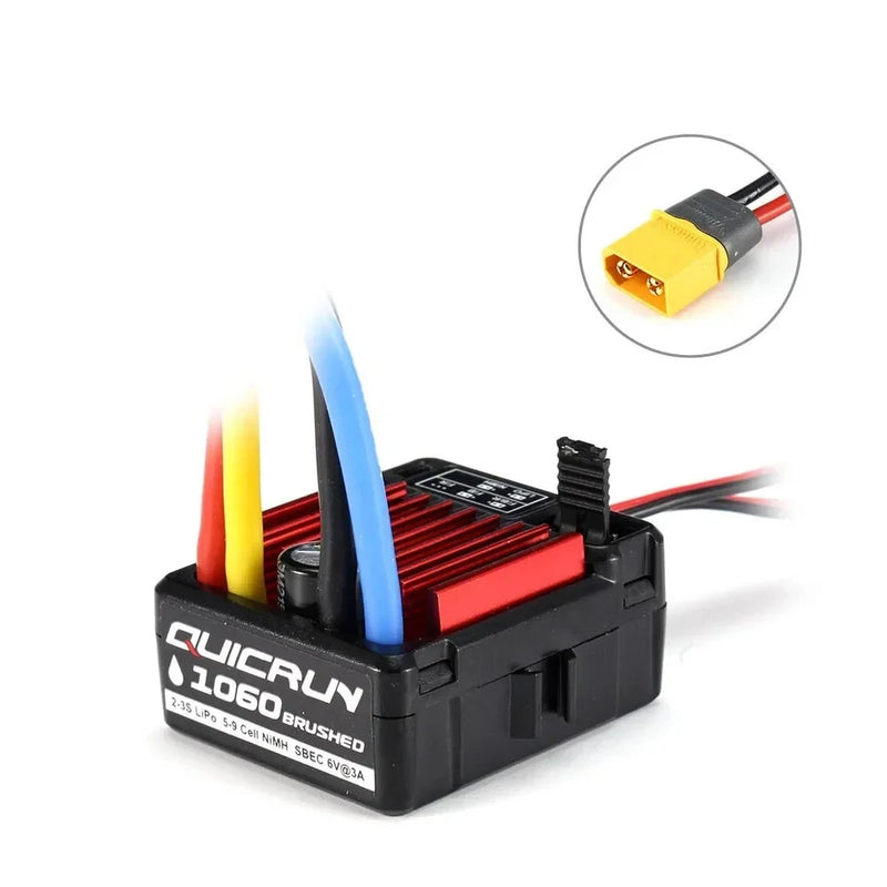 Hobbywing QuicRun 1625 25A WP1060 60A 1080 0880 80A Waterproof Brushed ESC RTR for 1/8 1/10 1/16 1/18 RC Car Truck Crawler