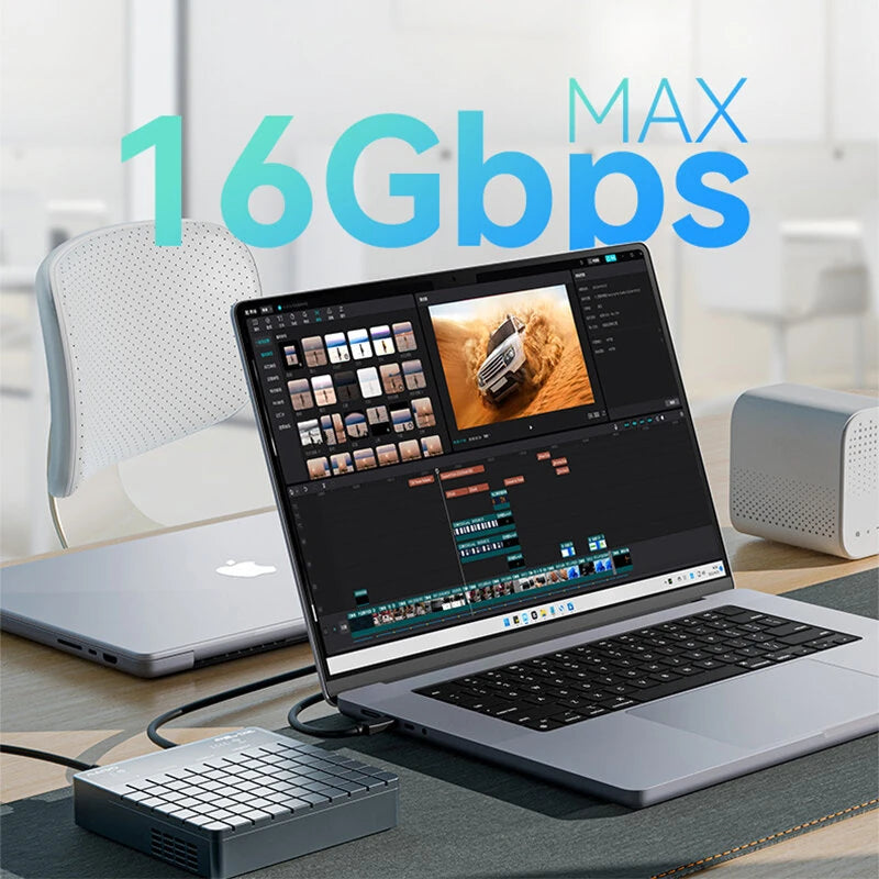 MAIWO K2024 4 Bay M.2 NVMe SSD Enclosure with USB4 Port 40Gbps High Speed SSD Case with Colling Fan Support 1-to-3 Offline Clone for 2230/2242/2260/2280 Hard Drive