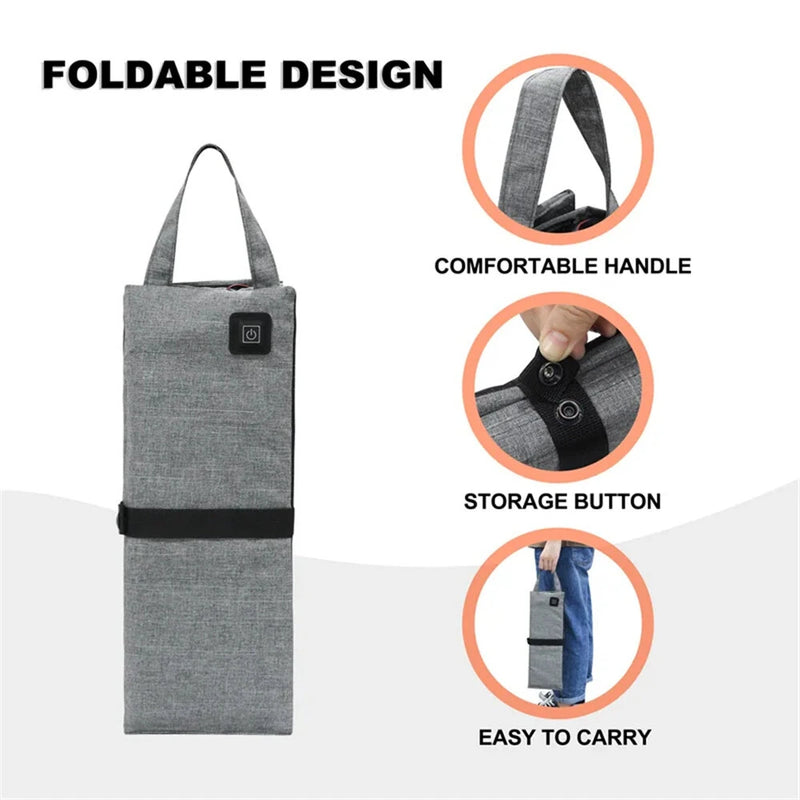 Portable Folding Elextric Heated Seat Cushion USB Charging Camping Travel Electric Heating Mat Winter Outdoor Fishing Warm Chair Pad