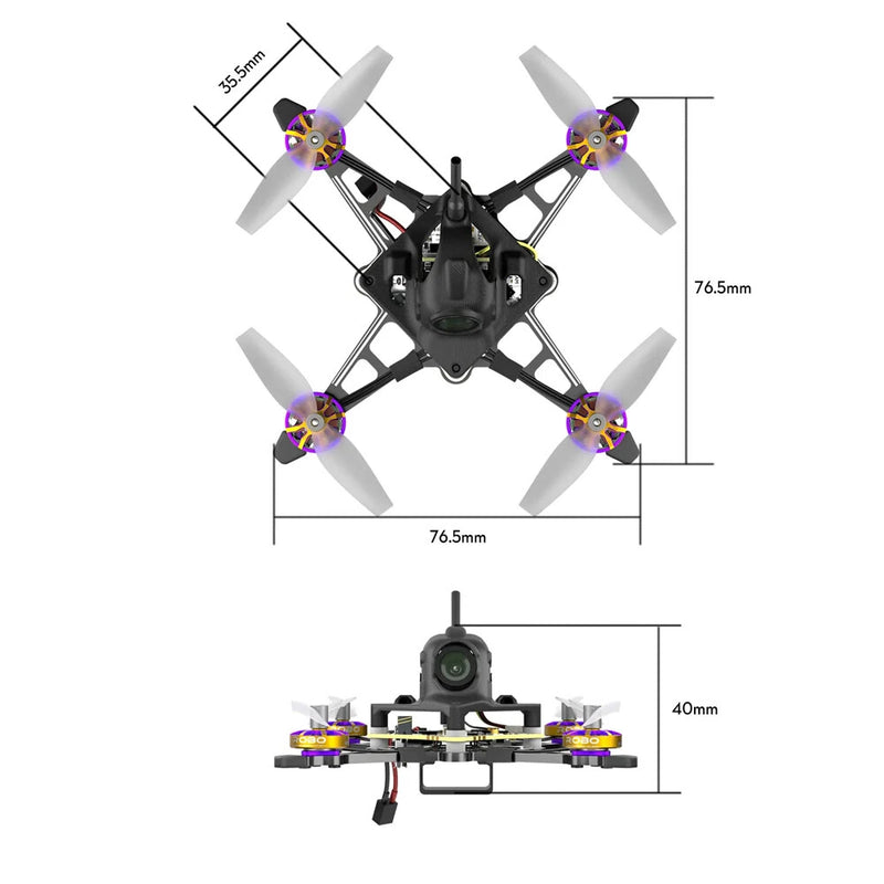 27.1g Flywoo Firefly16 / Firefly18 1S Nano Baby V3 Analog Tiny Ultralight RC FPV Racing Drone BNF with GOKU F405 ERVT 1S 5A 5in1 400mw ELRS AIO