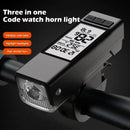 3 in 1 450Lm Brightness Wireless Bike Headlight 2000mAh Battery Type-C 3 Light Modes Smart Speedometer with 120db Horn for Night Cycling