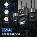 Guudgo 3MP 5X Zoom Triple Lens Security Camera Outdoor Wireless 360 View WiFi Cloud Storage AI Human Detection Night Vision Siren Alarm IP66 Weatherproof Outdoors Surveillance Camera