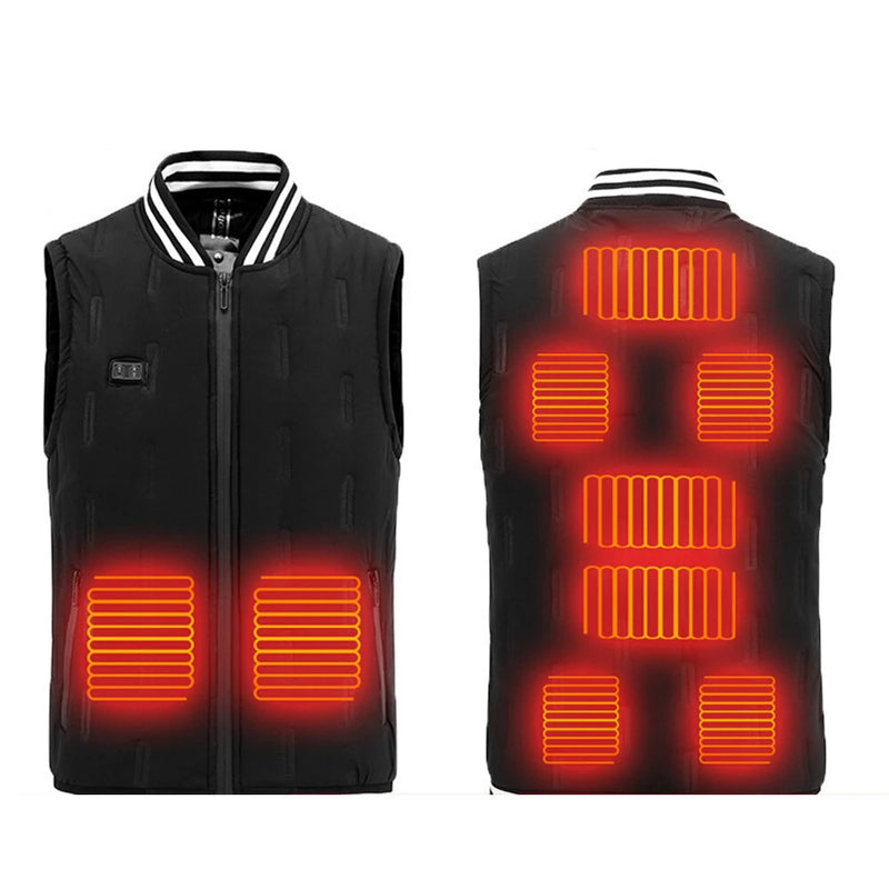 TENGOO HV-09 Heated Vest 9 Heating Areas Oversized Women Men Winter Vest Self Heating Vest Usb Electric Thermal Vest Jacket Outdoor Vest