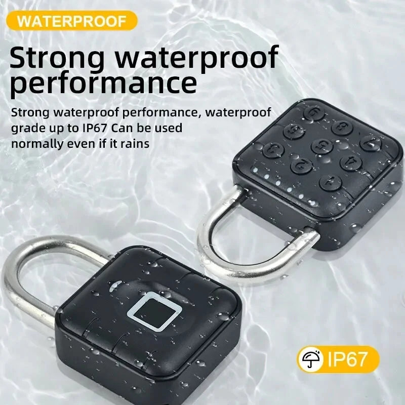 Tuya Smart Fingerprint Door Lock Button Cabinet Lock Gym Wardrobe Door Password Padlock Electronic Door Lock IP67 Waterproof for Warehouse Dormitory Doors