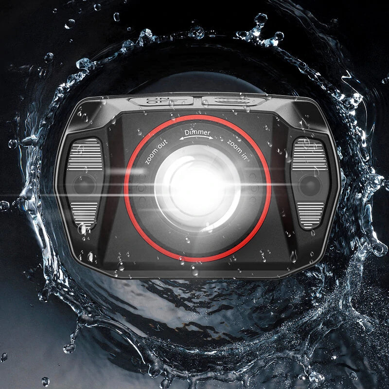XPG+LED Strong Headlamp LED Head Light Built-In Battery Usb Charging New Wave Sensing Zoom Strong Head Light