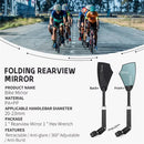 WEST BIKING HD Anti-Glare Bike Rearview Mirror 360 Rotation Adjustable Retractable Reflector for 20-23mm Bicycle Electric Scooter Handlebars