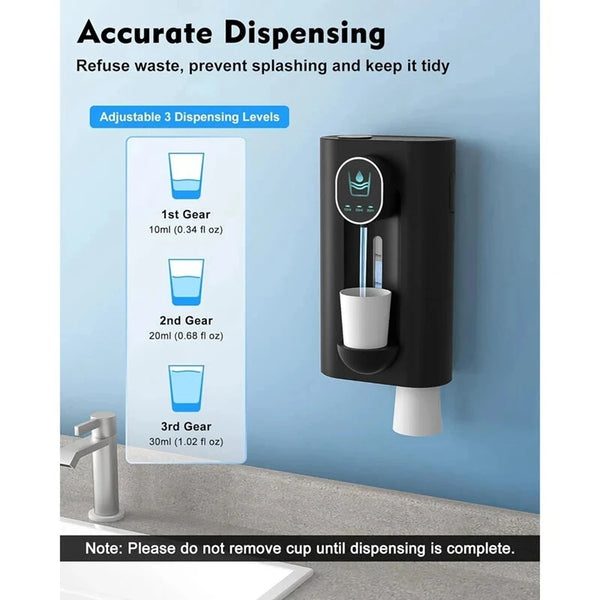 Smart Induction Mouthwash Machine 1200mAh Bathroom Mouthwash Dispenser 18.26oz (540Ml) Automatic Touchless Mouthwash Dispenser with Magnetic Cups Dropshipping