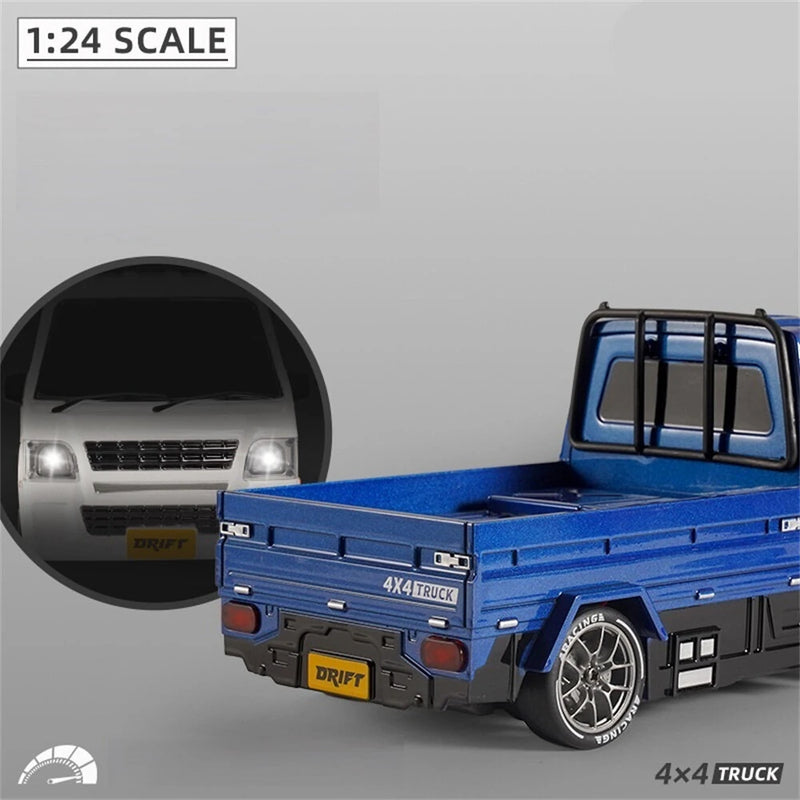 S817 RTR 1/24 2.4G 4WD MINI Drift RC Car Van Truck LED Light High Speed Simulation Desktop Cargo Dual Speed Remote Control Vehicles Models Toys