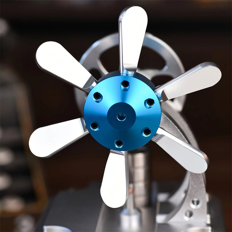 NikolaToy M16CF Hot Air Stirling Engine Model CNC Machined Aluminum Alloy Design Creative Desktop Ornaments Decoration Science Discovery Toys