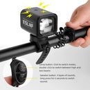 ESLNF Bicycle Light Electric Horn Remote Control 800 High Lumes Mountable 2400mAh Rechargeable Waterproof Road MTB Headlight