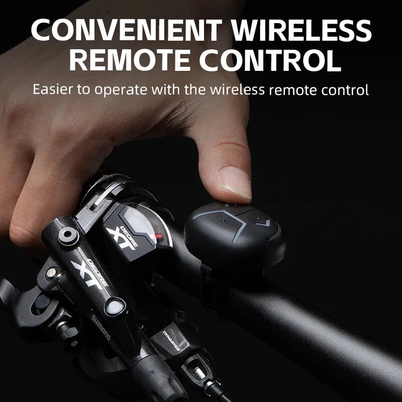 ROCKBROS REX01 Smart Brake Sensing Bike Taillight 500mAh Battery  5 Light Modes USB-C Rechargeable IPX6 Waterproof Bicycle Rear Light with Wireless Remote for Cycling