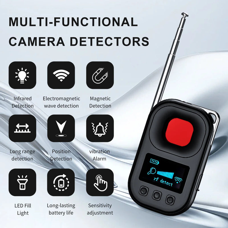 T03 Multi-function Display Hidden Cameras GPS Tracker Detector 1MHz-6.5GHz Frequency Range 450mAh Battery Type-C Interface Portable Security Device