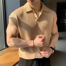 INCERUN Mens Lapel Tank Top Fashion-forward Casual Men's Vest Collection Korean Style Solid Color V-Neck Tank Top