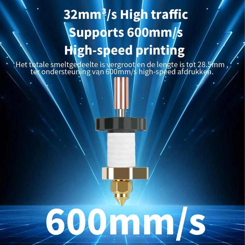 TWO TREES K1/K1Max Ceramic Hot End Kit 300C High Temperature 32 mm/s High Flow Rate 600 mm/s Print Speed for 3D Printer PLA ABS PETG Nylon