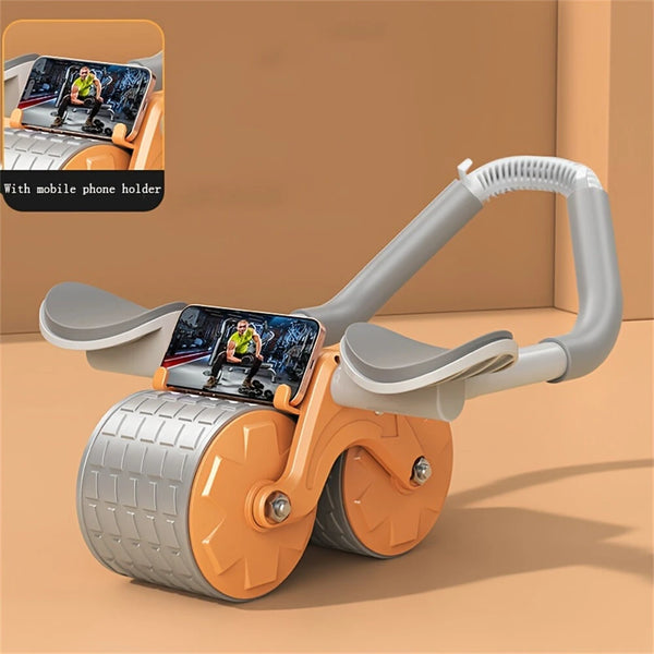 KALOAD 2 Wheel Automatic Rebound Smart Counting Abdominal Elbow Support with Phone Holder Flat Plate Exercise Wheel Silence Abdominal Wheel for Home Gym