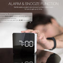 Digoo Wireless USB Mirror Alarm Clock LED Digital Therometer Temperature Night Mode Black DG-DM1