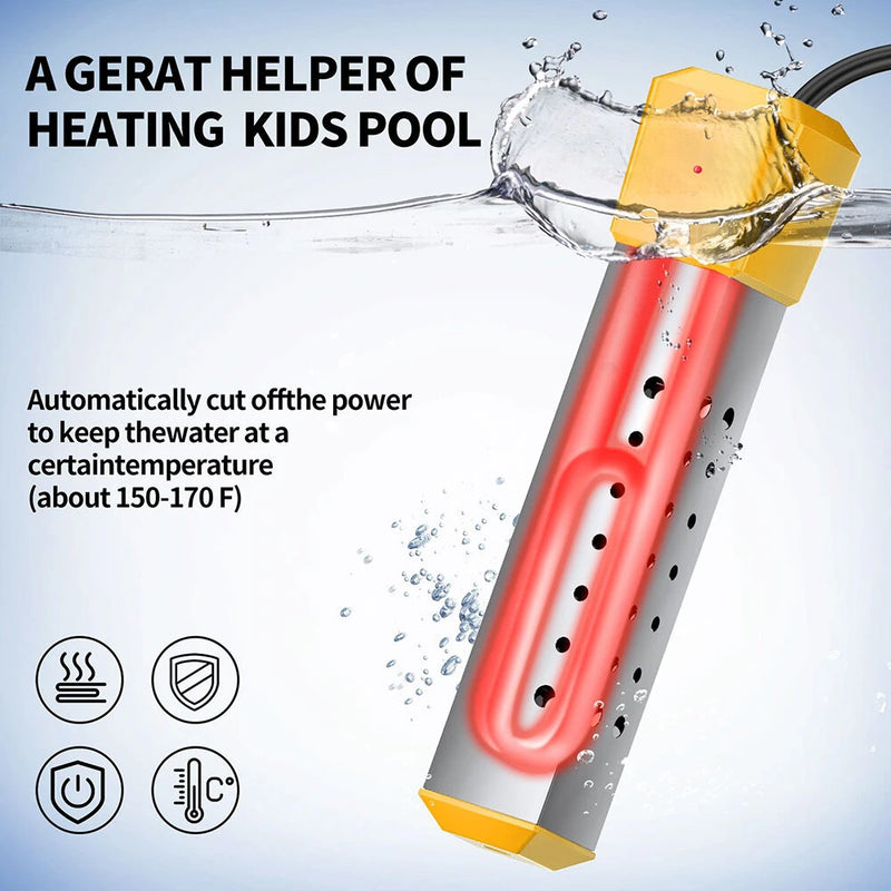2000W 220V Floating Bucket Heater Immersion Water Heater with Thermostat Electric Water Heater High Power Water Heater