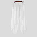 INCERUN Mens Deconstructed Solid Color Layered Pant Fashion Comfortable Elastic Waist Trousers for Men