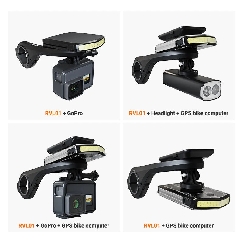 CYCLAMI RVL01 Ultra-long Battery Life Bike Light 5000 mAh Emergency Power Bank USB Chargeable Waterproof Portable Cycling Front Lamp Bike Front Light For Garmin XOSS Bryton IGS