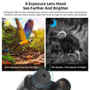 NV3280 Full-Color Night Vision Binoculars Digital Infrared Telescope with 10X Optical Zoom Large Screen Waterproof Outdoors Telescopes for Hunting