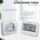 BALDR Waterproof Countdown Thermometer Hygrometer Multifunctional Electronic Thermometer And Hygrometer With Countdown Function Bathroom Clock Thermometer Hygrometer Alarm Reminder