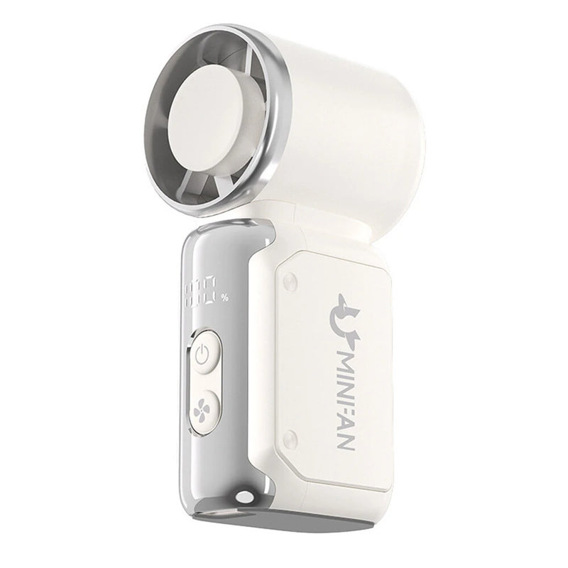 Tevorex Portable Handheld Pocket USB charging Fan 199 Level Strong Wind Regulation Outdoor Handheld Fan LED Screen Camping Cooling Fan Tools