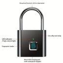 Smart Fingerprint Padlock 20 Fingerprints USB Rechargeable Door Lock Biometric Fingerprint Door Lock Zinc Alloy Smart Life Unlock