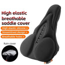 WEST BIKING Comfty High Elastic Silicone Bicycle Saddle Cover Soft Breathable Bike Seat Cushion With Rainproof Cover for Road MTB Outdoor Riding