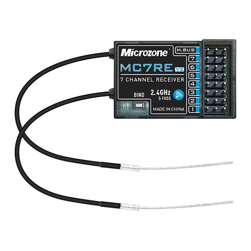 Microzone MC7RE V2 2.4GHz 7CH Dual Antenna PWM SBUS RC Receiver Support Mc6mini Mc7mini Mc8mini Transmitter for RC Airplane Car Boat Vehicle Models