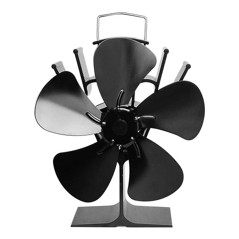 IPRee Fireplace 5 Blades Heat Powered Stove Fan Log No Electricity Wood Burn Fan Quiet Home Fireplace Fan Efficient Heat Distribution DY015J