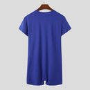 INCERUN Mens Jumpsuit Thin Stretch Comfort Zipper Short Sleeve One-piece Shorts Homewear for Men Large Size S-5XL
