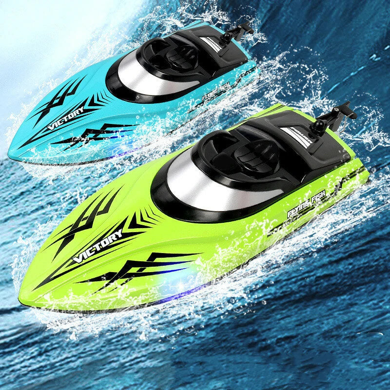HXJRC HJ811 2.4G 4CH RC Boat High Speed LED Light Speedboat Waterproof 20km/h Electric Racing Vehicles Models Lakes Pools Remote Control Toys