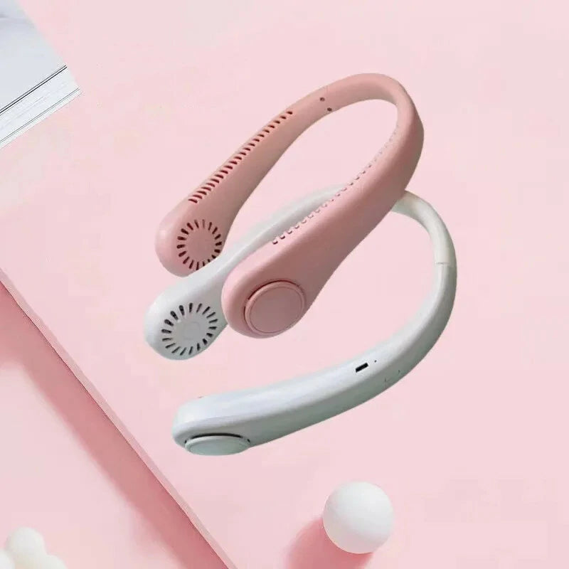 Tevorex Mini Portable Bladeless Neck Fan 800mAh Rechargeable Air Cooler 3 Speeds Summer Sports Fans