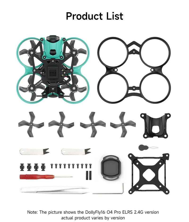 Sub250 DollyFly16 HD O4 Pro 85mm 1.6 Inch 2S F4 12A Lightweight Micro Whoop FPV Racing Drone with 1103 14000KV Motors