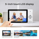 SriHome DH050-SH064 4K 8MP Smart Baby Monitoring Camera Kit with 5-inch Touch Screen 3X Digital Zoom 355 PTZ AI Crying Detection Color Night Vision Human Tracking Alarm 2-Way Audio Home Monitor Viewing Cameras