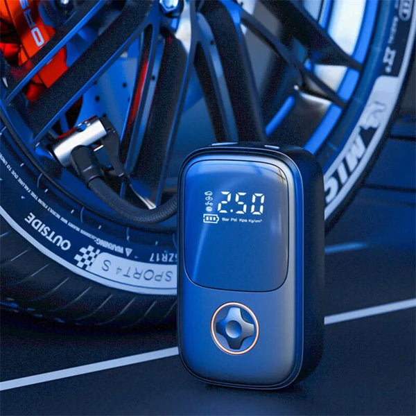 120W Portable Wireless Air Pump 1800mAh Battery 4 Inflation Modes Type-C Rechargeable Mini Power Bank Bike Pump for Bicycle Car Motorbike Football