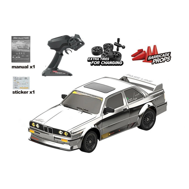 KAMTOM DC162A RTR 1/16 2.4G 4WD 50km/h Drift RC Car ESP Gyro Mini Race LED Light High Speed Racing On-Road Full Proportional Classic Retro Electric Remote Radio Control Vehicles Model Toys