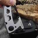 IPRee 9in1 13in1 Mini Multifunction Wrench & Bottle Opener Compact Card Tool Stainless Steel Climbing Carabiner EDC Keychain Gear Rope Cutter Camping Hiking Outdoor Tools