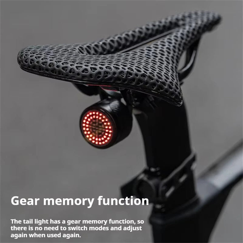 OFFBONDAGE ATS-Q6 Smart Auto Brake Sensing Bicycle Taillight 13 Light Modes Type-C Rechargeable Waterproof Bike Rear Light for MTB Road Night Riding Safety