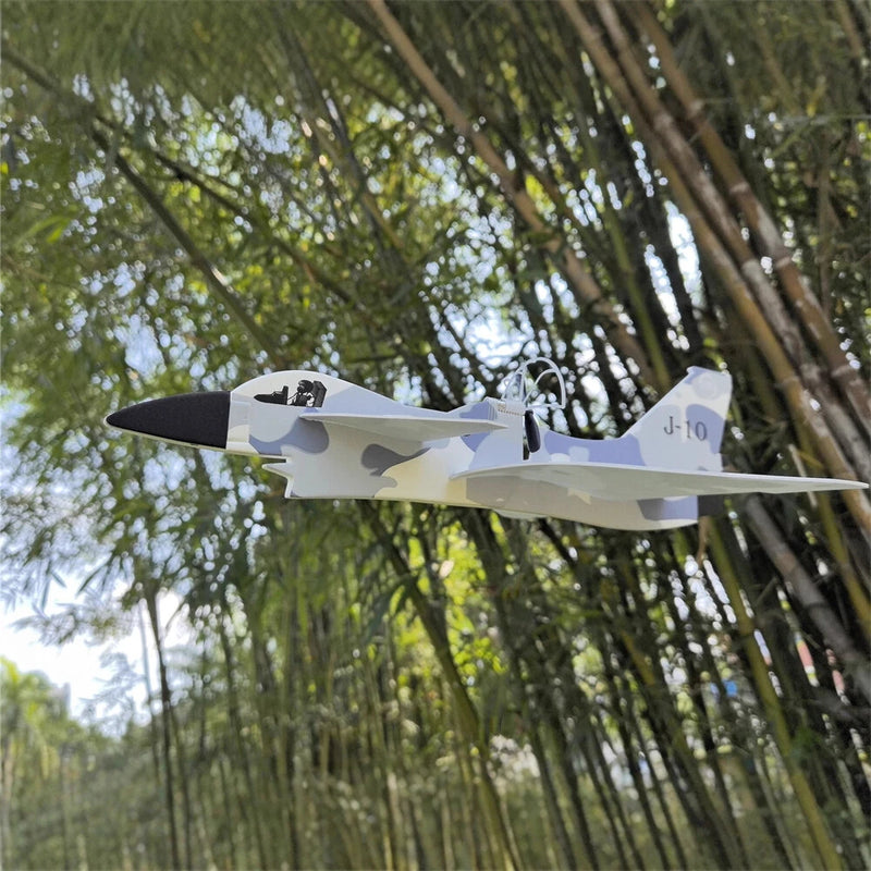 J-10 Camouflage Blue 238mm Wingspan EVA Foam Hand Throw Free Flying Plane Glider Airplane Model