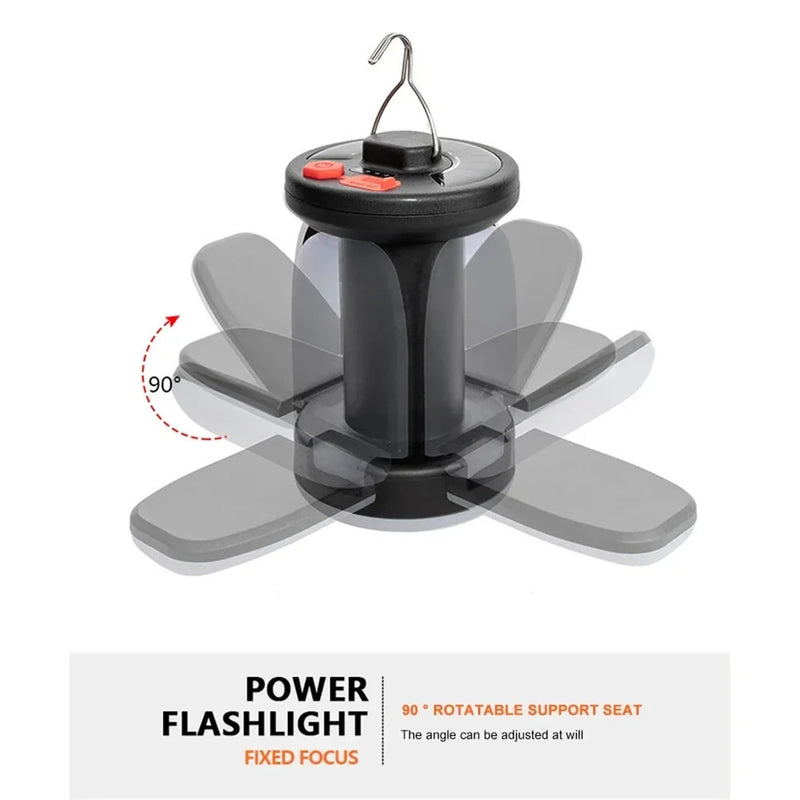 IPRee LED Solar Charging Outdoor Camping Light Hanging Folding Tent Light Multifunctional Household Strong Light Emergency Lighting