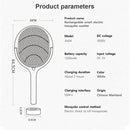 5-in-1 Multifunctional 3500V Mosquito Killer Lamp with Adjustable Angle Bug Zapper Portable Rechargeable Electric Fly Swatter with USB Charging and Quick Charge Feature