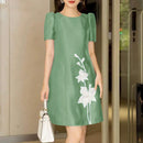 ZANZEA Flowers Print Womens Elegant Party Wedding Satin A-Line Dress Floal Print Dresses