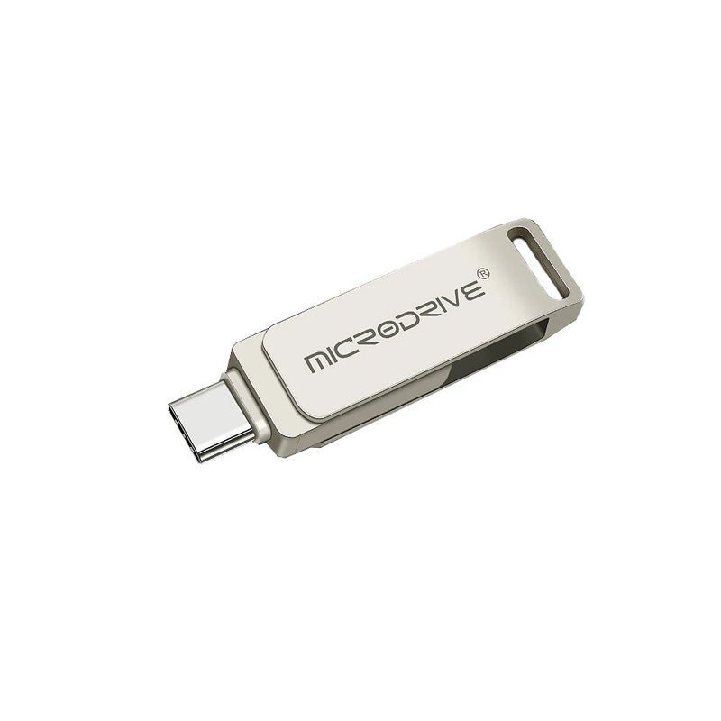 Microdrive TLO21 USB3.0 Flash Drive Type-C&iP Dual Interface 360 Rotation 64G/128G/256G High-speed Data Transmission for Laptop Phone Computer