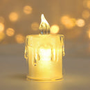 24pcs LED Crystal Candle Lights Candles Lit Flameless Candles Pillars Flickering Candles Night Lit Homecoming Party Ramadan Wedding Christmas Decoration